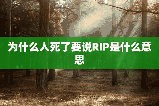 为什么人死了要说RIP是什么意思